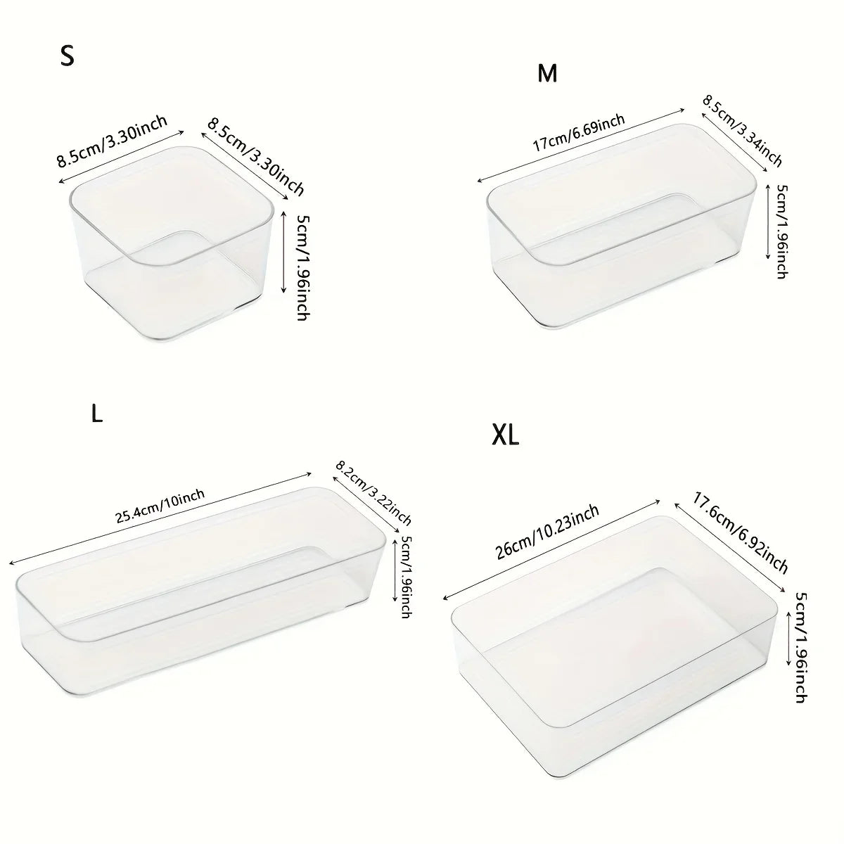 Transparent Plastic Organizer Box for Desk, Jewelry, or Makeup