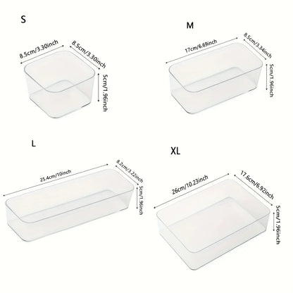 Transparent Plastic Organizer Box for Desk, Jewelry, or Makeup