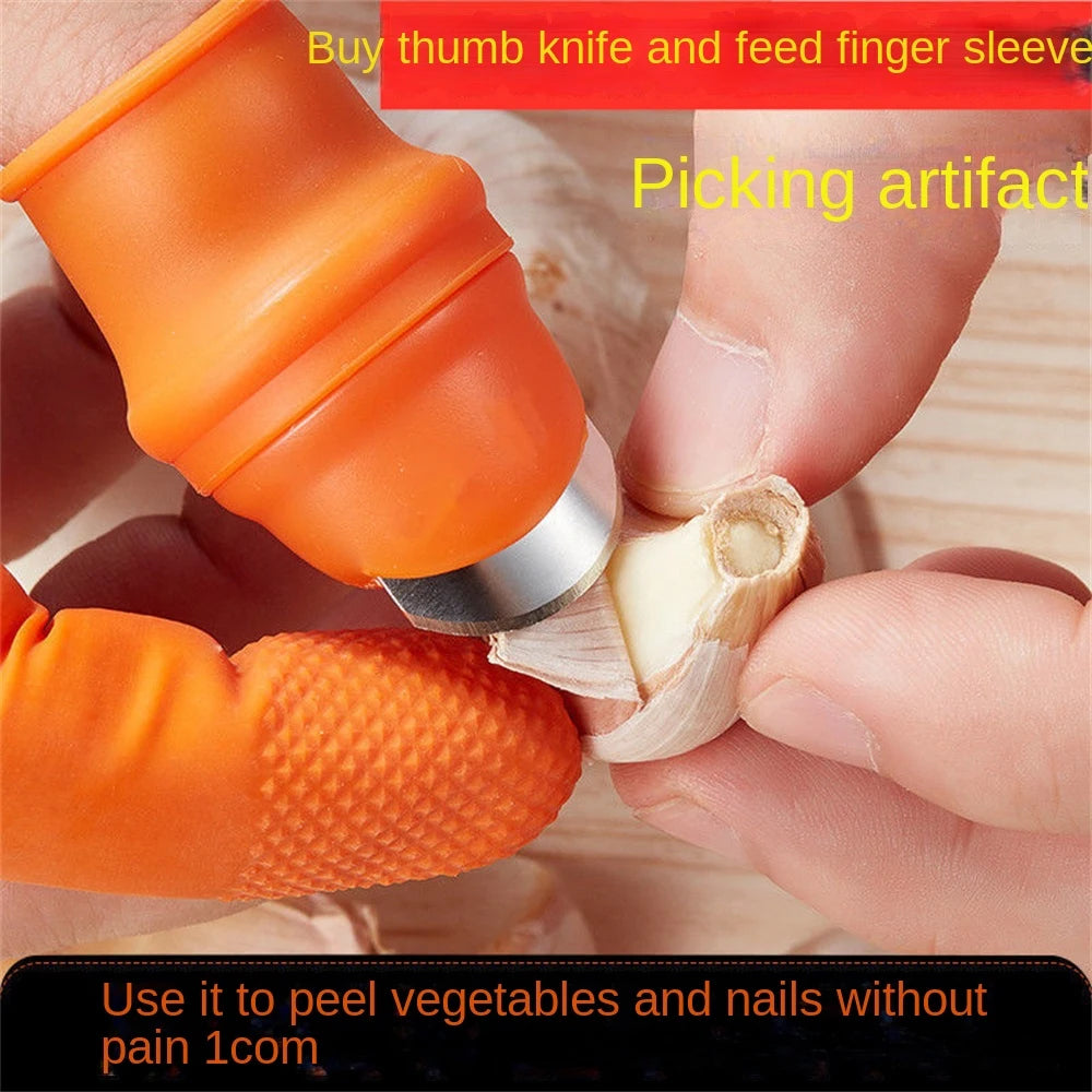 Thumb Harvest Knife Set – Protective Finger Cutter for Vegetable & Fruit Picking