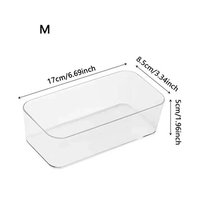 Transparent Plastic Organizer Box for Desk, Jewelry, or Makeup