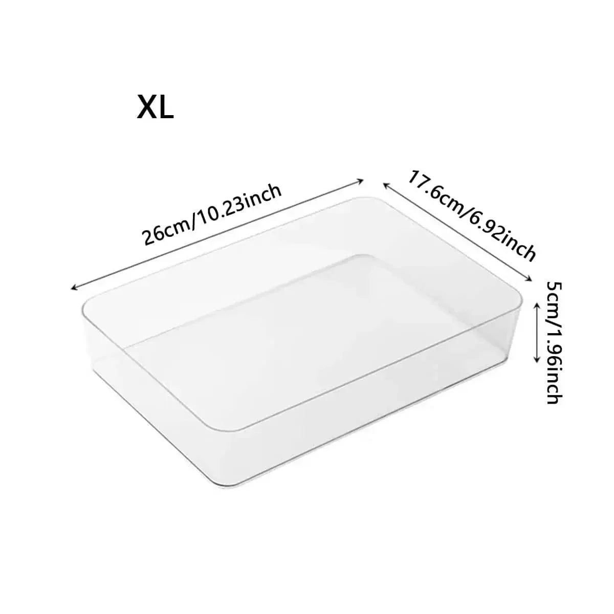 Transparent Plastic Organizer Box for Desk, Jewelry, or Makeup