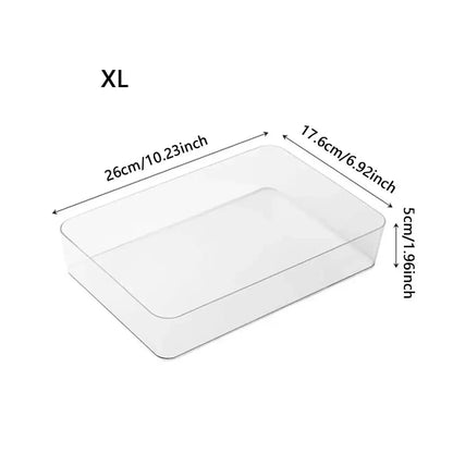 Transparent Plastic Organizer Box for Desk, Jewelry, or Makeup