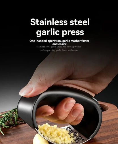 Stainless Steel Garlic Press & Mincer – Multi-Purpose Kitchen Tool