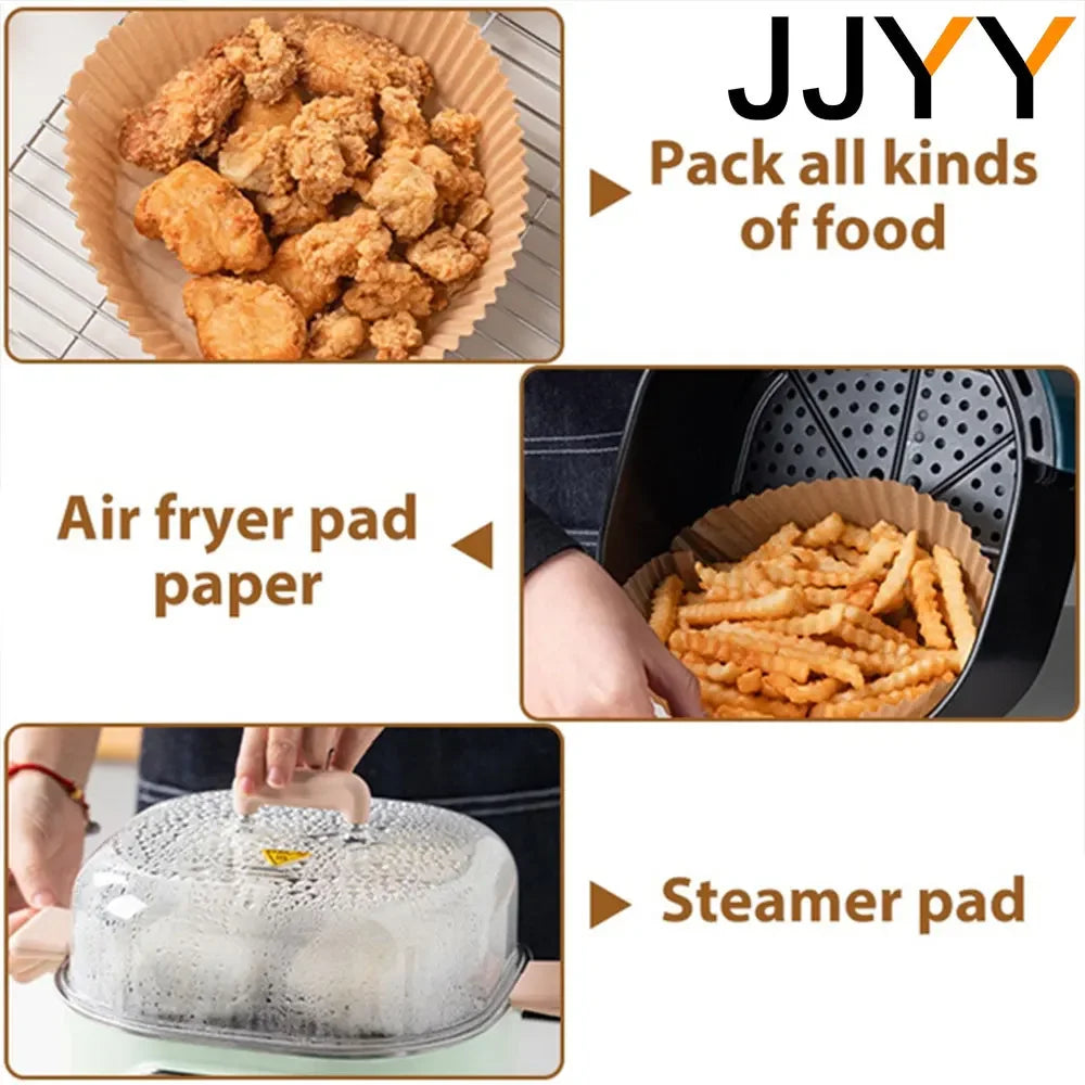 JJYY 20/50/100Pcs Disposable Paper Liner for Air Fryers Parchment Paper for Replacement of Air Fryer Liner