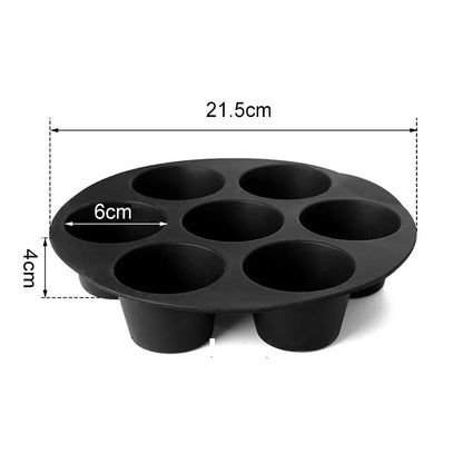 Silicone Cake Mold 7 Hole Air Fryer Liner Pot Accessories Microwave Oven Cupcake Baking Mold Pan