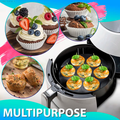 Silicone Cake Mold 7 Hole Air Fryer Liner Pot Accessories Microwave Oven Cupcake Baking Mold Pan