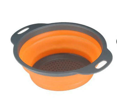 1pcs Silicone vegetable and fruit cleaning and drainage basket cleaning basket Folding water filter net Kitchen Gadgets