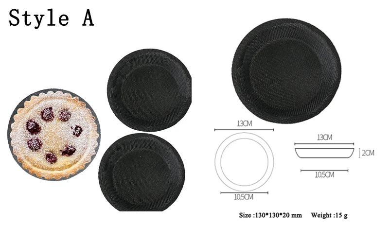 Meibum Round Bread Cookie Pizza Baking Mold Puff Hamburger Black Porous Glass Fiber Silicone Mould Cake Tart Non Stick Pan