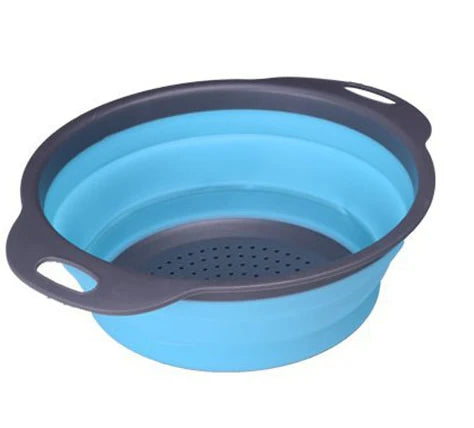 1pcs Silicone vegetable and fruit cleaning and drainage basket cleaning basket Folding water filter net Kitchen Gadgets