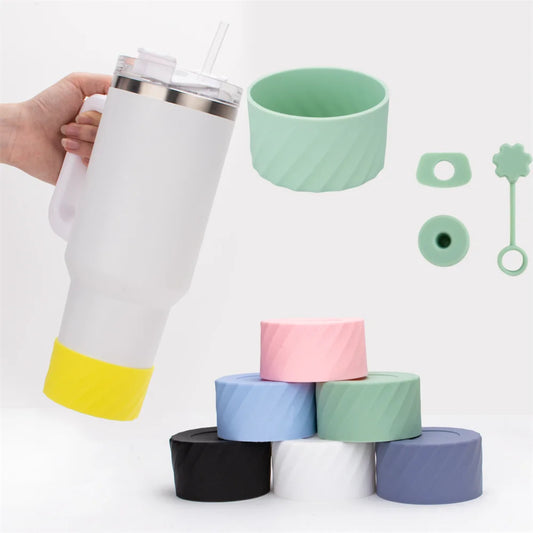 7cm Anti-Slip Bottle Bottom Sleeve Spill Proof Stopper Silicone Water Bottle Pad for Stanley Iceflow 40 oz/30 oz Cup Accessory